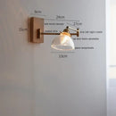 GobekUsa Clear Glass Copper LED Wall Light with Pull Chain Switch & Walnut Wood Canopy