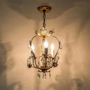 GobekUsa Iron Crystal Chandelier for Corridor Bedroom Restaurant Bar Hanging Lamps