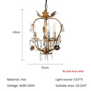 GobekUsa Iron Crystal Chandelier for Corridor Bedroom Restaurant Bar Hanging Lamps