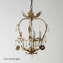 GobekUsa Iron Crystal Chandelier for Corridor Bedroom Restaurant Bar Hanging Lamps