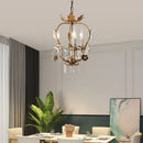 GobekUsa Iron Crystal Chandelier for Corridor Bedroom Restaurant Bar Hanging Lamps