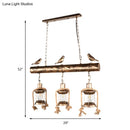 GobekUsa Antique Brass Lantern Pendant with Clear Glass and Bird Accent - 3-Light Coastal Island Kit