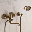 GobekUsa Brass Long Nose Shower Faucet Wall Mount Single Handle Mixer Tap