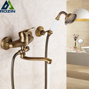 GobekUsa Brass Long Nose Shower Faucet Wall Mount Single Handle Mixer Tap