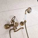 GobekUsa Brass Long Nose Shower Faucet Wall Mount Single Handle Mixer Tap