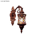 GobekUsa Traditional Iron Wall Lamp with Crystal Bead and Copper Finish - Perfect for Hallways