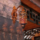 GobekUsa Traditional Iron Wall Lamp with Crystal Bead and Copper Finish - Perfect for Hallways