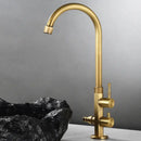 GobekUsa Brass Outdoor Faucet with Double Function, Deck Mounted Tall Antique Garden Tap