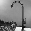 GobekUsa Brass Outdoor Faucet with Double Function, Deck Mounted Tall Antique Garden Tap