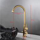 GobekUsa Brass Outdoor Faucet with Double Function, Deck Mounted Tall Antique Garden Tap