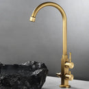 GobekUsa Brass Outdoor Faucet with Double Function, Deck Mounted Tall Antique Garden Tap