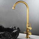 GobekUsa Brass Outdoor Faucet with Double Function, Deck Mounted Tall Antique Garden Tap