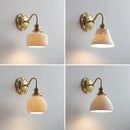 GobekUsa Ceramic LED Wall Lights: Modern Japan Style Copper Base Sconce for Home Decor
