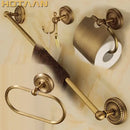 GobekUsa Brass Bathroom Set: Robe Hook, Paper Holder, Towel Bar, Towel Ring - 4 Piece Kit