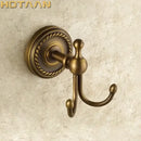 Antique brass rope wall hooks bathroom double coat hanger by Decorbites