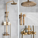 GobekUsa Brass Shower Set with 8" Rainfall Head and Hand Sprayer
