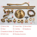 GobekUsa Brass Shower Set with 8" Rainfall Head and Hand Sprayer