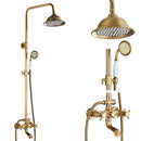 GobekUsa Brass Shower Set with 8" Rainfall Head and Hand Sprayer