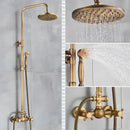GobekUsa Brass Shower Set with 8" Rainfall Head and Hand Sprayer