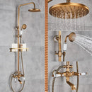 GobekUsa Brass Shower Set with 8" Rainfall Head and Hand Sprayer