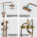 GobekUsa Brass Shower Set with 8" Rainfall Head and Hand Sprayer