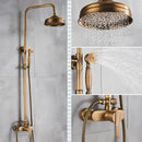 GobekUsa Brass Shower Set with 8" Rainfall Head and Hand Sprayer
