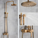 GobekUsa Brass Shower Set with 8" Rainfall Head and Hand Sprayer