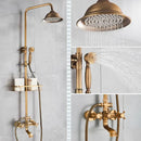 GobekUsa Brass Shower Set with 8" Rainfall Head and Hand Sprayer