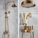 GobekUsa Brass Shower Set with 8" Rainfall Head and Hand Sprayer