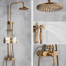 GobekUsa Brass Shower Set with 8" Rainfall Head and Hand Sprayer