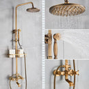 GobekUsa Brass Shower Set with 8" Rainfall Head and Hand Sprayer
