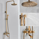 GobekUsa Brass Shower Set with 8" Rainfall Head and Hand Sprayer