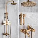 GobekUsa Brass Shower Set with 8" Rainfall Head and Hand Sprayer