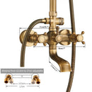 GobekUsa Brass Shower Set with 8" Rainfall Head and Hand Sprayer