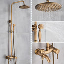 GobekUsa Brass Shower Set with 8" Rainfall Head and Hand Sprayer