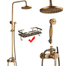 GobekUsa Brass Antique Shower Set with Handshower, Wall Mounted Single Handle Faucet