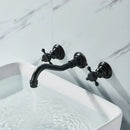GobekUsa Black Basin Faucet: Wall Mounted Hot/Cold Water Mixer for Bathroom Sink