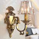 GobekUsa Hotel Wall Mounted Brass Wavy Arm Lamp Kit with Cone Crystal Shade