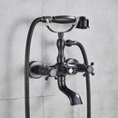 GobekUsa Dual Handle Luxury Bathtub Faucet with Handheld Shower Mixer