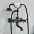GobekUsa Dual Handle Luxury Bathtub Faucet with Handheld Shower Mixer