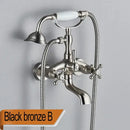 GobekUsa Dual Handle Luxury Bathtub Faucet with Handheld Shower Mixer