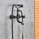 GobekUsa Dual Handle Luxury Bathtub Faucet with Handheld Shower Mixer