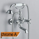 GobekUsa Dual Handle Luxury Bathtub Faucet with Handheld Shower Mixer