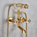 GobekUsa Dual Handle Luxury Bathtub Faucet with Handheld Shower Mixer