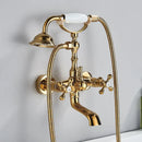 GobekUsa Dual Handle Luxury Bathtub Faucet with Handheld Shower Mixer