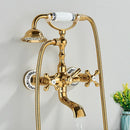 GobekUsa Dual Handle Luxury Bathtub Faucet with Handheld Shower Mixer