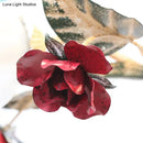GobekUsa Pastoral Red Floral Glass Chandelier for Living Room Ceiling Lighting