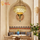 GobekUsa Gold Lustre Iron Art Pendant Lights LED E27, Exotic Design for Home, Restaurant, Bar
