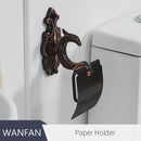 GobekUsa Black Brass Toilet Paper Holder Wall Mounted Bathroom Accessories Holder Shelf
