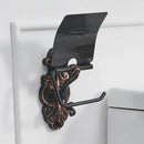 GobekUsa Black Brass Toilet Paper Holder Wall Mounted Bathroom Accessories Holder Shelf